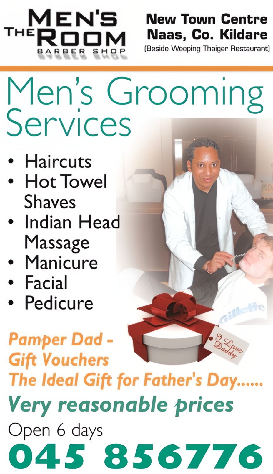 MENS ROOM BARBER SHOP NAAS COUNTY KILDARE IRELAND RISHI